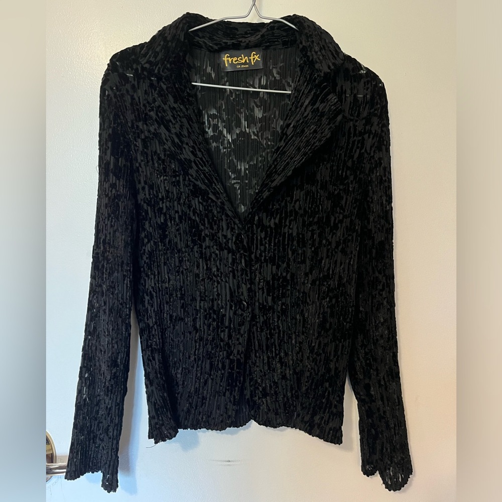 FRESH FX - long sleeve Blouse - Black Floral pattern